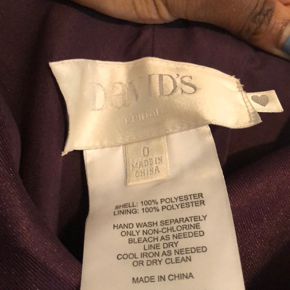 DAVIDS BRIDAL plum formal dress - Picture 6 of 6